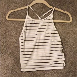 Black and white crop tank top
